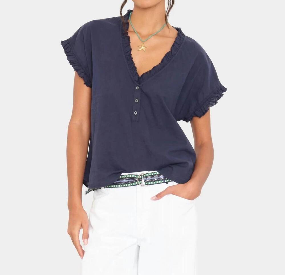 NEW XIRENA darcy v-neck top in star blue